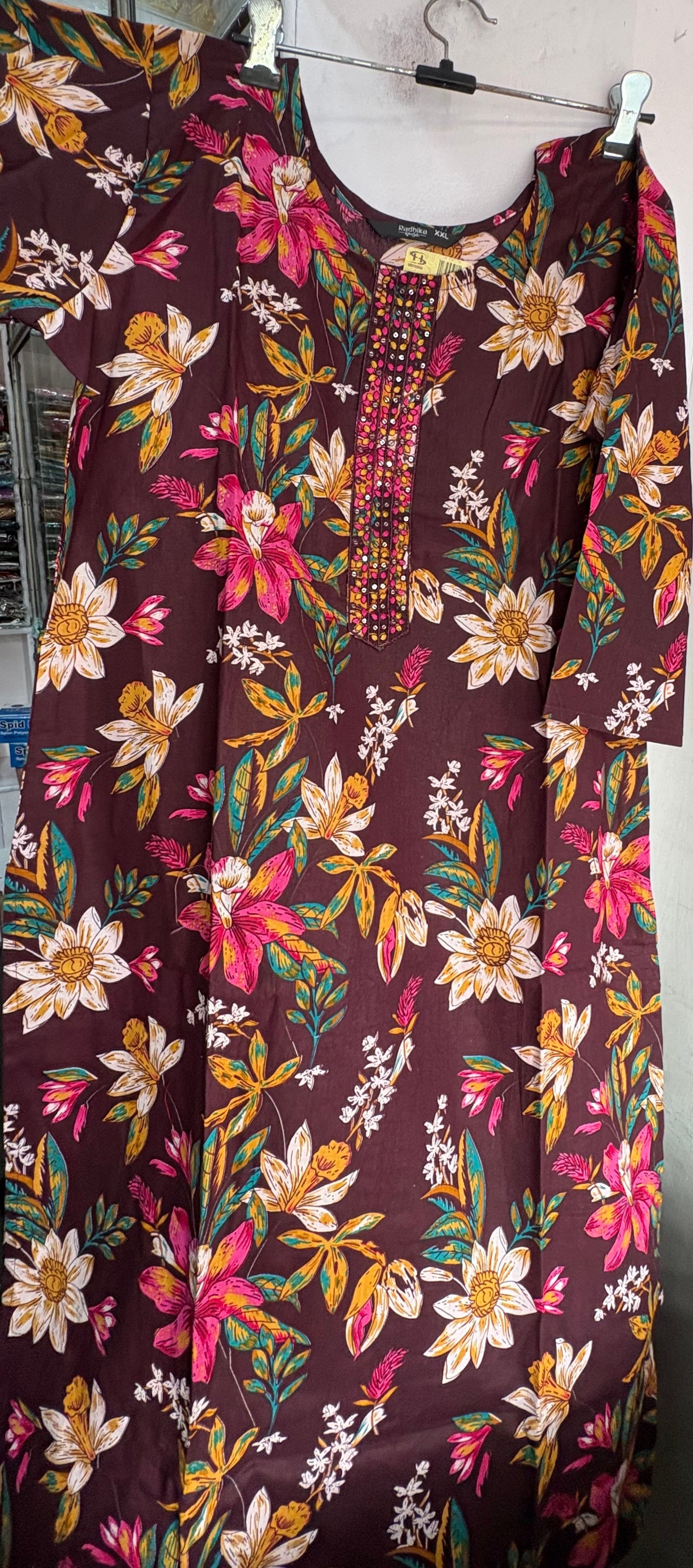 Royal Wine Floral Suit Set (freesize)