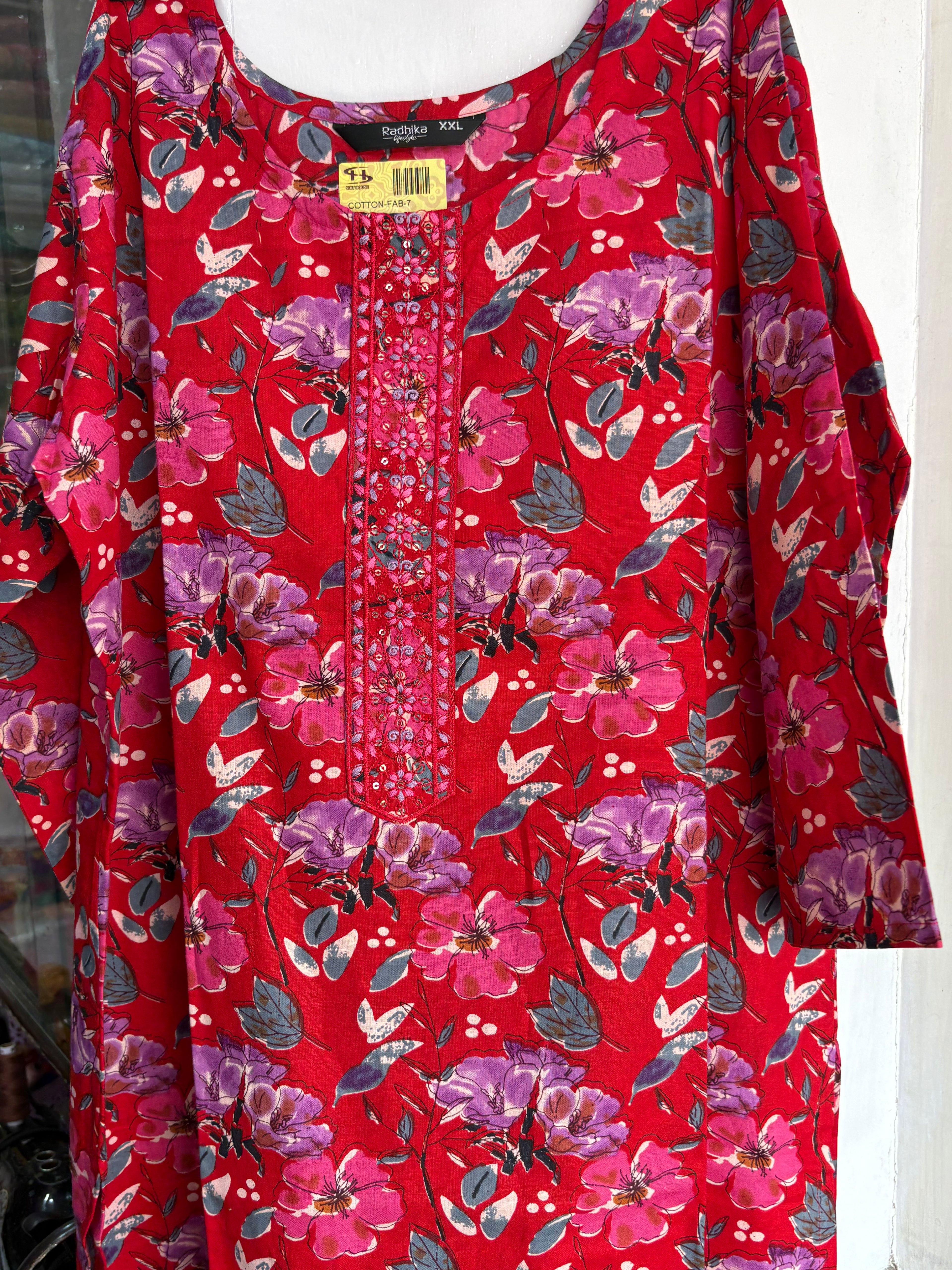 Ruby Blossom Cotton Suit Set (freesize)