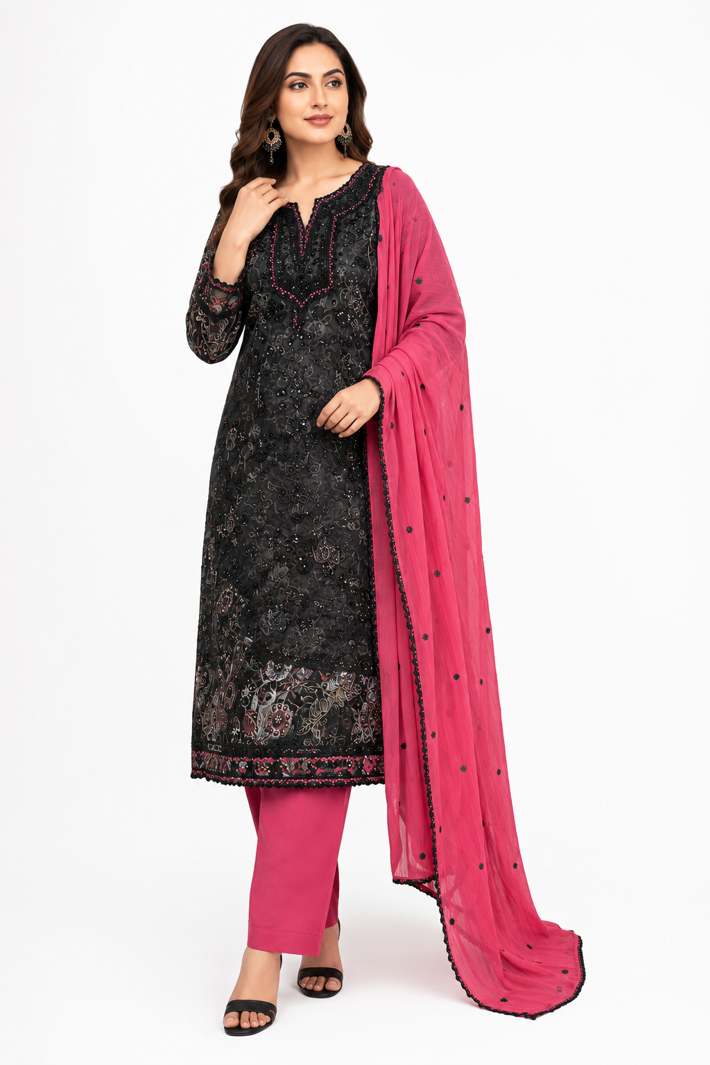 Zari Embroidered Pakistani Suit