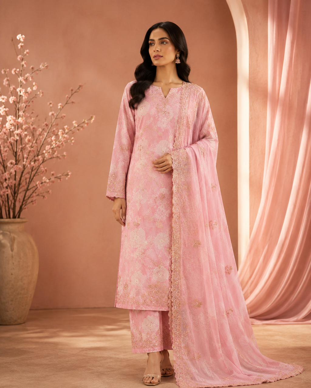 Zari work 100% cotton